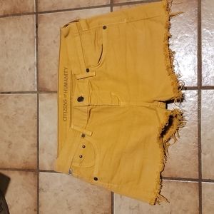 Anthropologie Yellow Jean Shorts